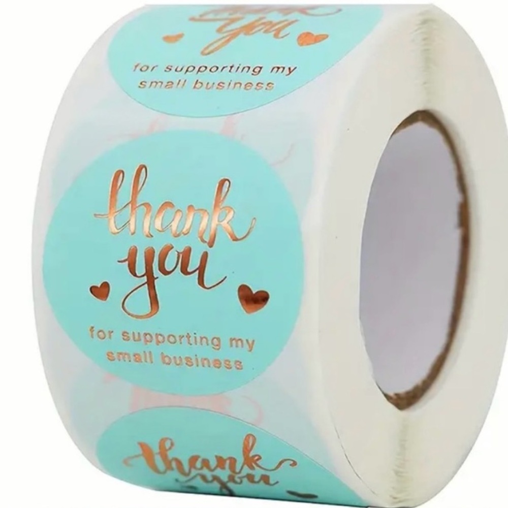 NWT - 500 Light Blue Thank You Stickers